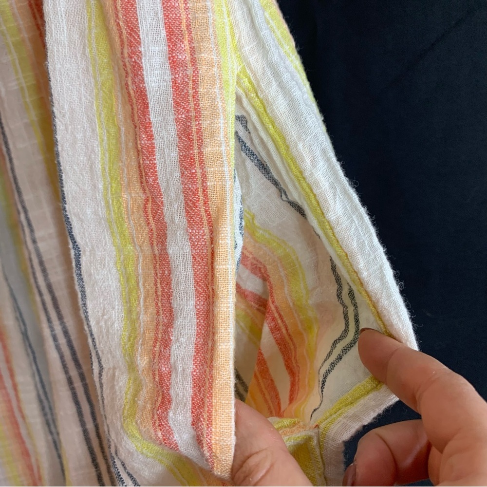 Free People Summer Nights Cotton Striped Wide Sleeve Tunic Dress, size S - Picture 9 of 13